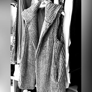 Shannon Passero faux fur vest with hood